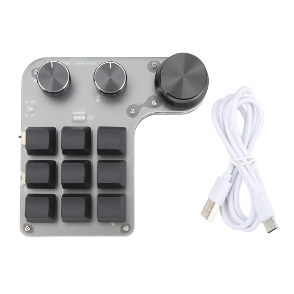 Mini tastatur 9 taster 3 knap RGB multifunktionel DIY genvej programmerbar mekanisk tastatur