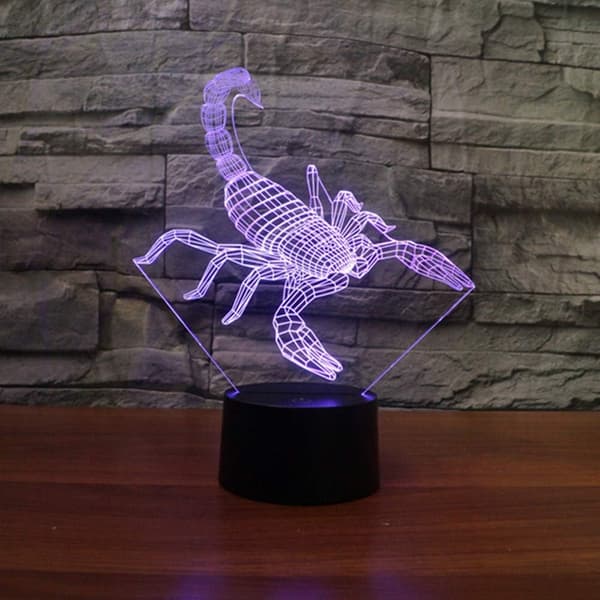 Interessant 3D Skorpion Design Nattlampe LED-belysning med
