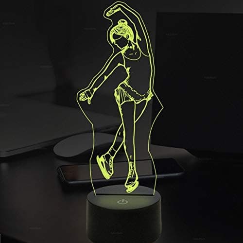 3D Ballerina Balett Isdans Nattlampa Touch Switch Dek