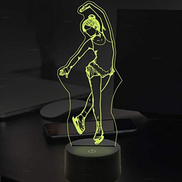 3D Ballerina Ballet Skøjteløb Natlampe Touch Switch Dec