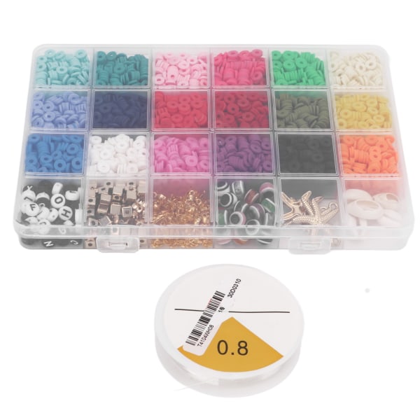 3909 stk Polymer leireperler 18 farger 250 bokstavperler DIY strenghullperler Fargerike myke keramiske perler