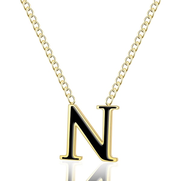 18k Guldpläterat Halsband med Bokstav, Rostfritt Stål Initial A-Z