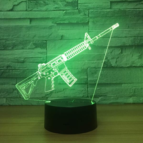 3D LED Pistol Optisk Illusjon Sensor Nattlys med Smart