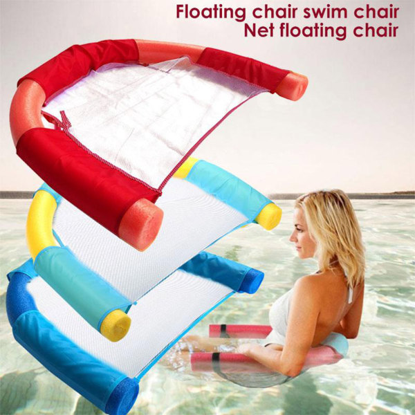 Simstol för simning, flytande stol för vatten, nätpoolnudlar, stol U-säte, simbassängflyt, simbassängnudlar flyter för pool Yellow