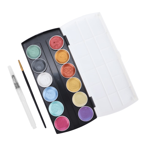 Akvarellmaling Solid 12 farger bærbar pigment kunstsett for maleri Graffit Design