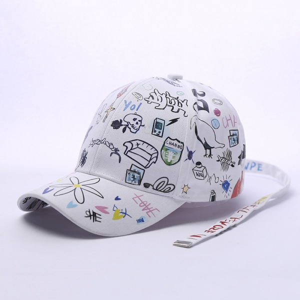 Graffiti Hat Justerbar Doodle Baseballkeps för Män Kvinnor E