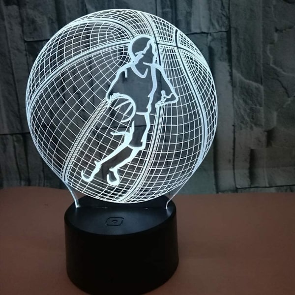 Spela Basketboll 3D LED Nattlampa 7 Färger Dekorationer Lampa för Hem Bästa Barn Pojkar Man Gåva