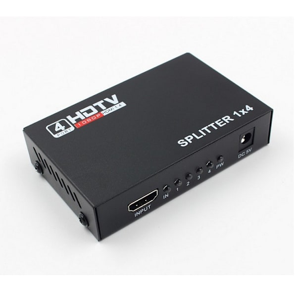 HDMI høyoppløselig splitter 1 inn 4 ut en punkt fire deler støtter 1080P 3D byttedeler