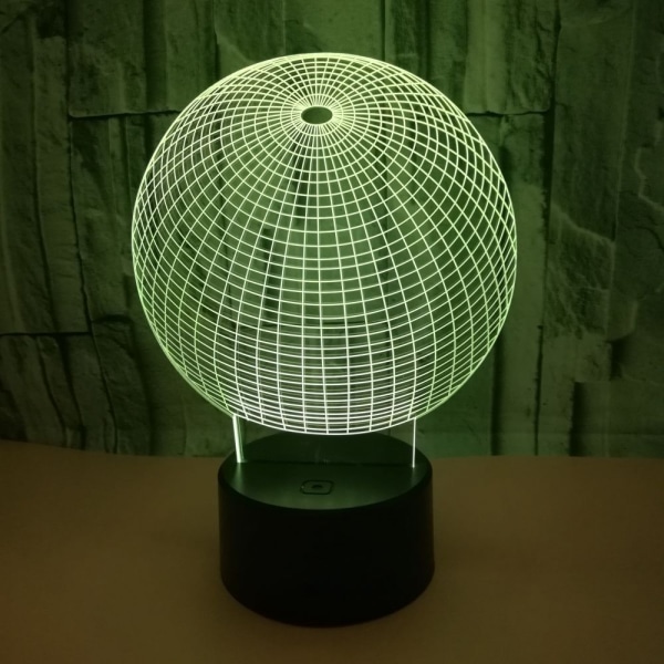 3D-nattlampa med fjärrkontroll och touch-kontroll, flera färger