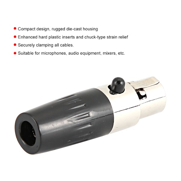 5 stk. 4-polet hun stik Mini XLR lydmikrofon stik