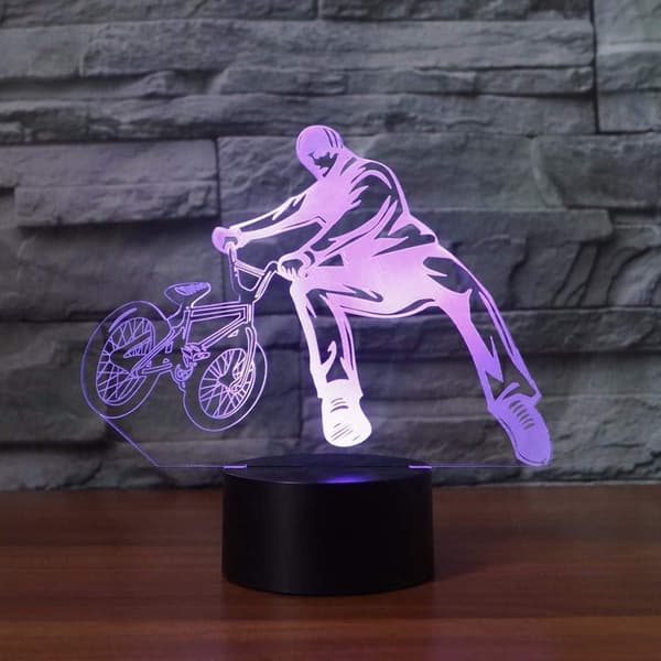 3D Nattlamper 3D BMX Trickster Bordlampe Nattbordsdekor Bi