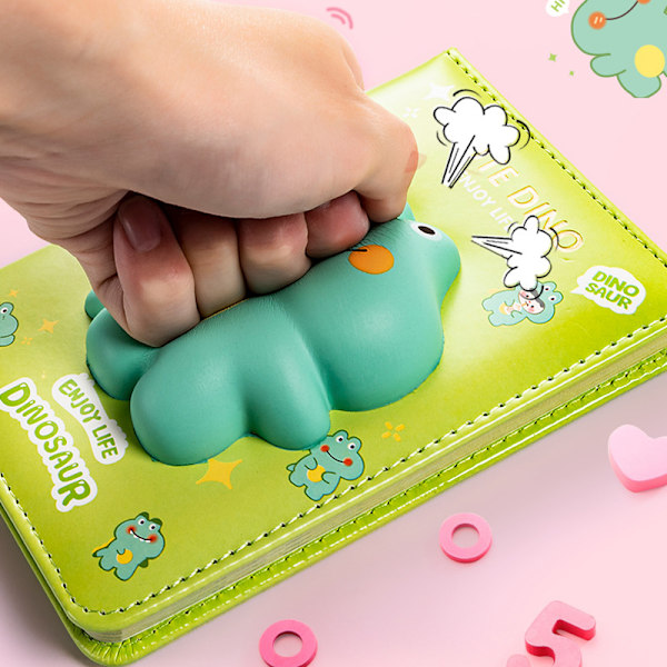 Stress Relief Notebook A6 Størrelse Sød Dyr Stress Relief Tegneserie Farvede Sider Sød Notebook Lille Dinosaur