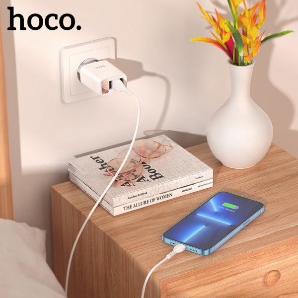 hoco. C93A laddare med tre portar och digital display för Apple Andr