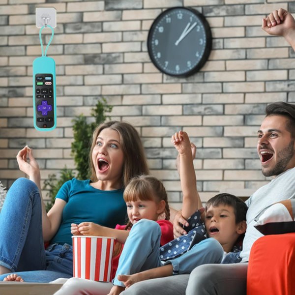 Glow-deksel for Roku Streaming Stick/Voice/Express/Premiere-fjernkontroll - Silikondeksel kompatibelt med TCL Roku Smart TV-fjernkontroll Glow Blue