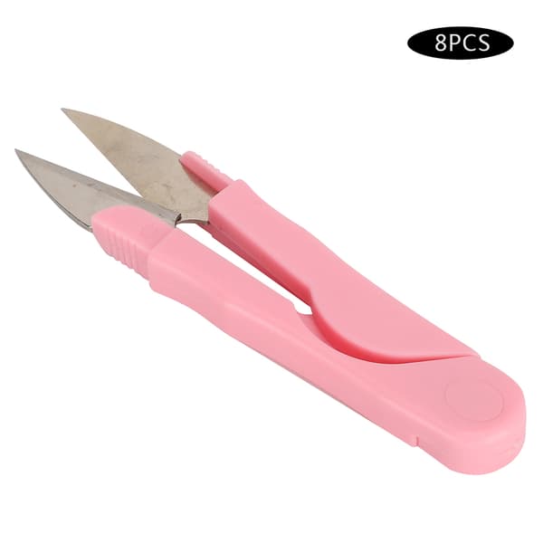24 st sytrådsaxar transparenta lock DIY sömnadssaxar garn trådsaxar rosa