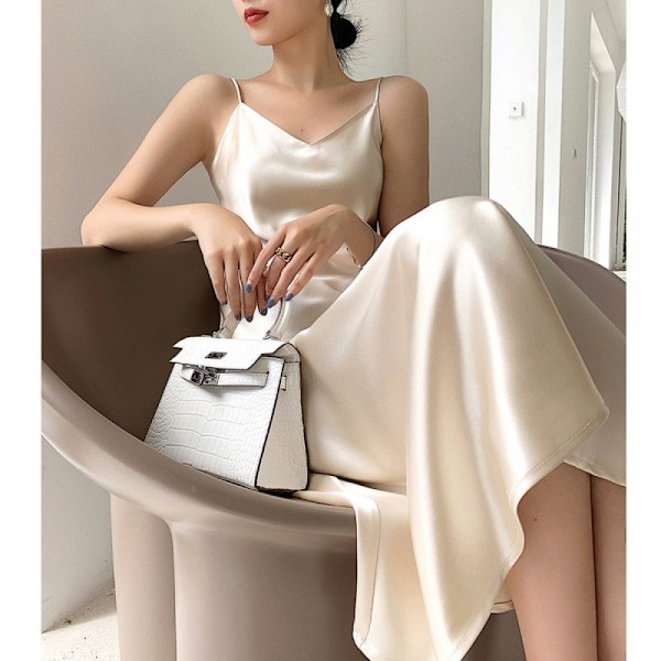 cktail Beach Evening Party Cowl Neck Midi Dresses(Apricot L)