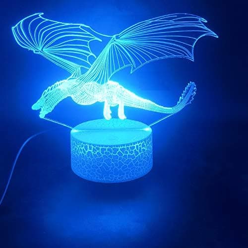 3D Drage Dinosaur Natlampe Illusion Led 7 Farve Cha