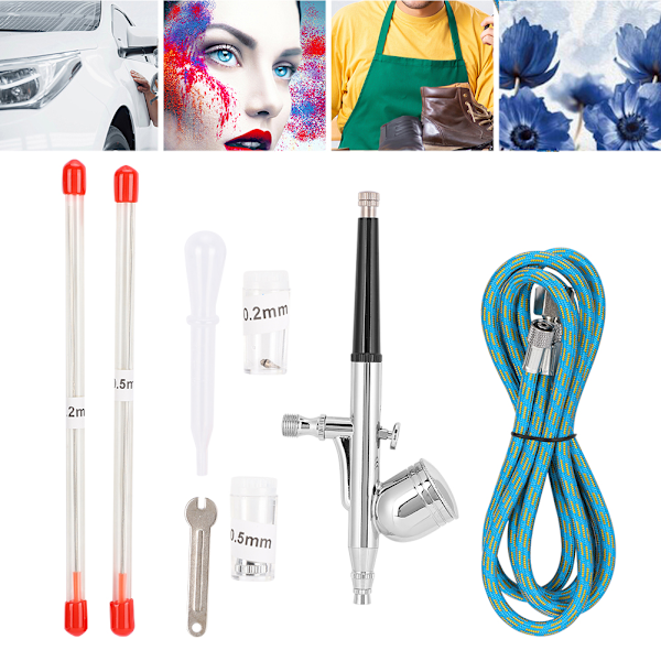 Modell Airbrush Set Luftkompressor Kit Möbler Skor Färg Konst Airbrush Spray Gun Pump 130K