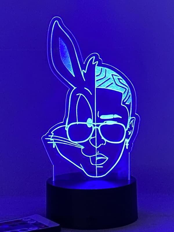 Bad Bunny Bugs 3D LED nattlys svart