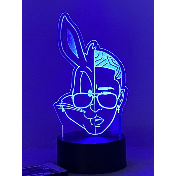 Bad Bunny Bugs 3D LED-yövalo Musta