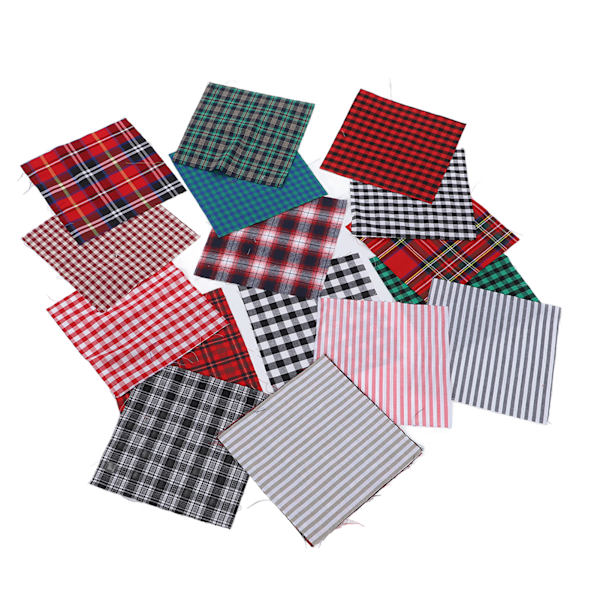 20 kpl ruudullinen kangas 25x25cm Rikas kirkkaat värit Klassinen kuvio Pehmeä hengittävä Haalistumaton Kestävä Laajalti käytetty käsityökangas