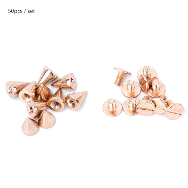 50 st 7*10 mm kula spikar punk nitar läderhantverk nitar DIY kläddekoration (guld)