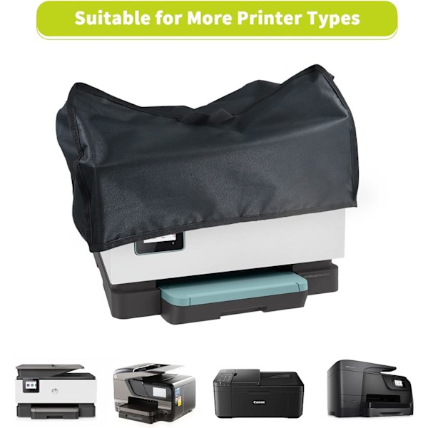 Printer Støvcover til HP/Epson/Canon/Brother Trådløse Printere, 20x16x12 Tommer Universal Etui Beskytter til Printere, 600D Vandtæt Sort Printer C