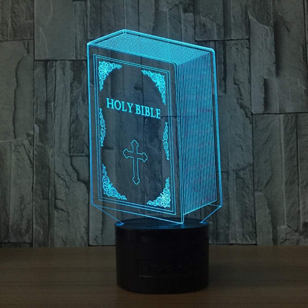 Nattlys Bibel Led Nattlys Led USB 3D Lysarmaturer Bordlampe Barneskrivebordlamper