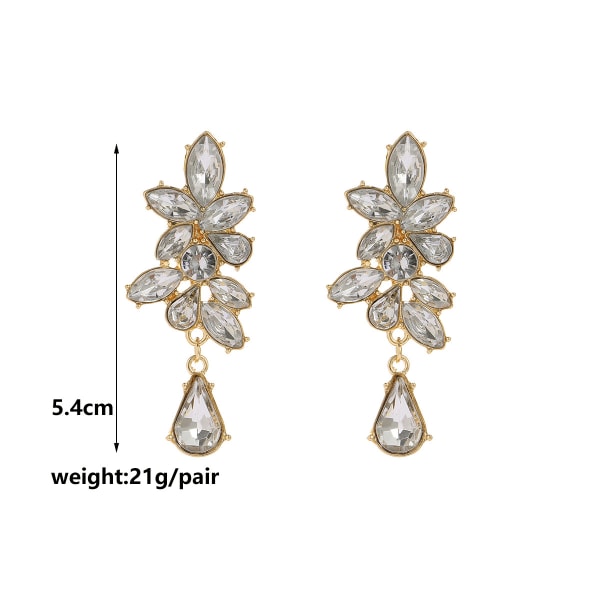 2PCS Cubic Zirconia Statement Örhängen - Kristall