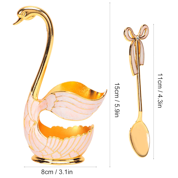 Astiasto Sarjat Kahvi Hedelmä Jälkiruokalusikat Kotitaloustavarat Joutsenpidikekoristeella Spoon