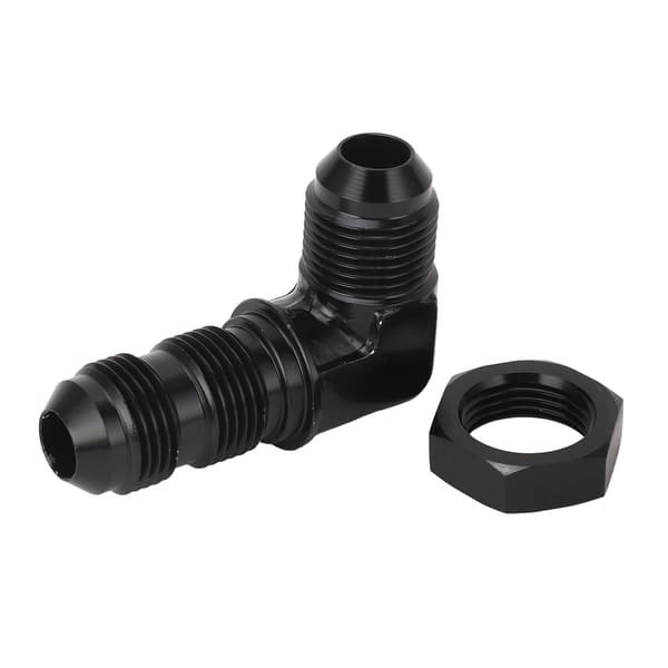 90 Grader 8 AN Flare Bulkhead Adapter Återanvändbar Flare Slangkoppling Bulkhead Adapter med Mutter