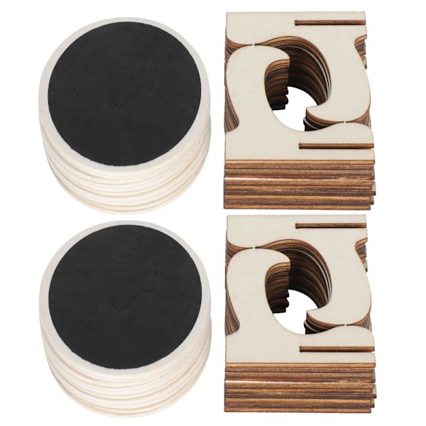 2 Set Trä Mini Krita Tavlor Plats Kort Bröllop Dekoration Hantverk Display Griffeltavla