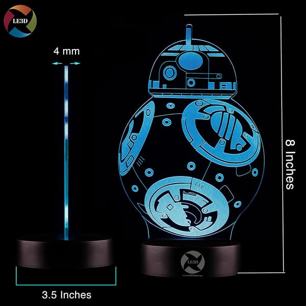 3D Optisk Illusions Natlampe - 7 LED Farveskiftende Lampe