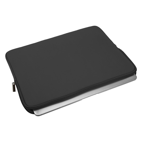 Solid Farve Laptop Sleeve Notebook Håndtaske Bære Etui Lynlås Strømforsyning TaskeSort 14 Tommer