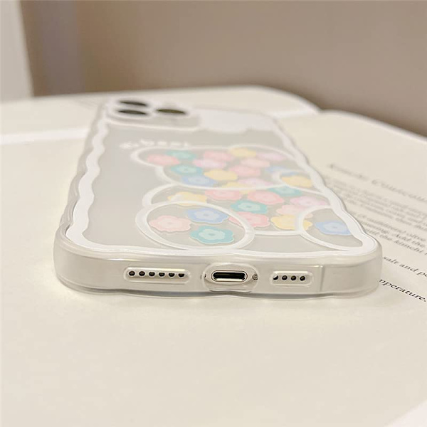 Kompatibel med iPhone 12 Skal Transparent Söt Blommig Björnen
