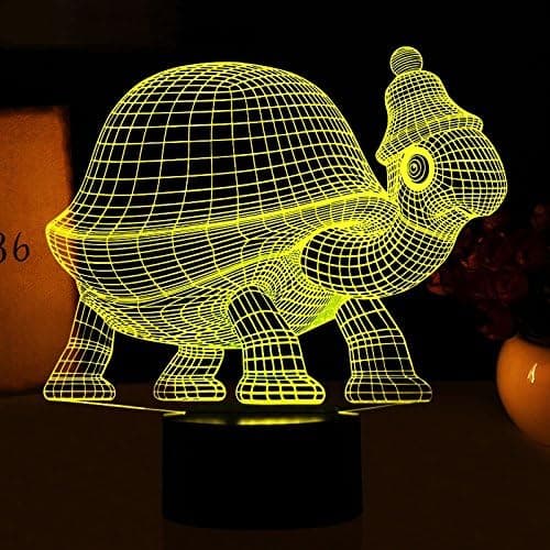 3D Skildpadde Dyre Natlampe Abstrakt Touch Switch Bordlampe Des