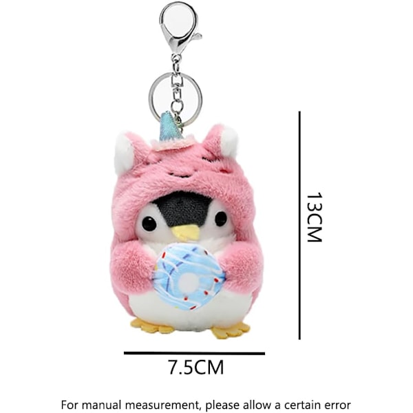 Plush-avaimenperät kawaii-avaimenperä pienet täytetyt eläimet, Tiikeri Pingviini, söpöt avaimenperät reppuihin, kawaii-eläimet. Tiger