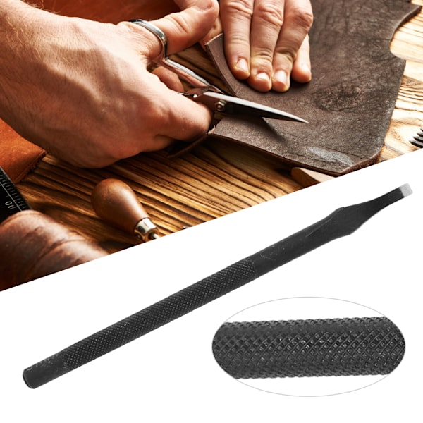 Læder Slot Punch Sort Stål Læder Fin Poleret Flad Spids Hul Puncher3mm
