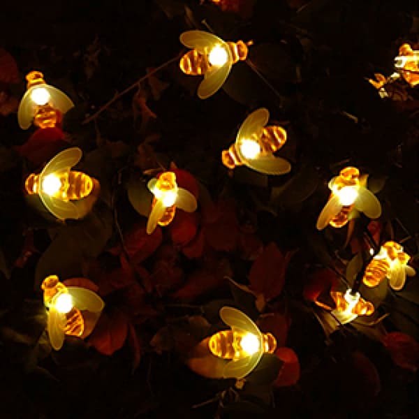 Aurinkokennovalot 20 LED Ulkokäyttöön Vedenpitävä Simulaatio Hunaja