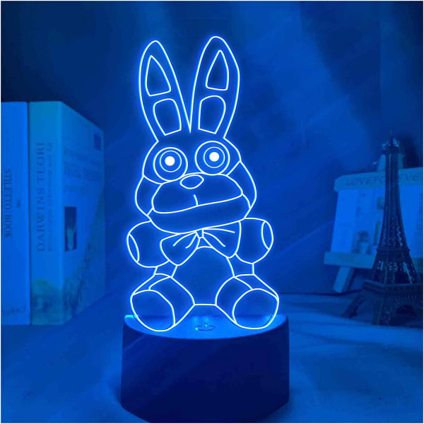 3D-illusionlampa, Five Nights Bear nattlampa med fjärrkontroll C