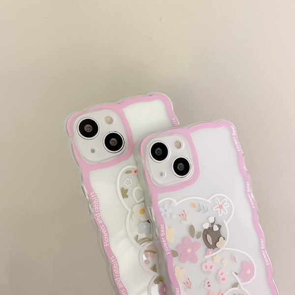 Kompatibel med iPhone 11 Skal Transparent Söt Blommig Kanin