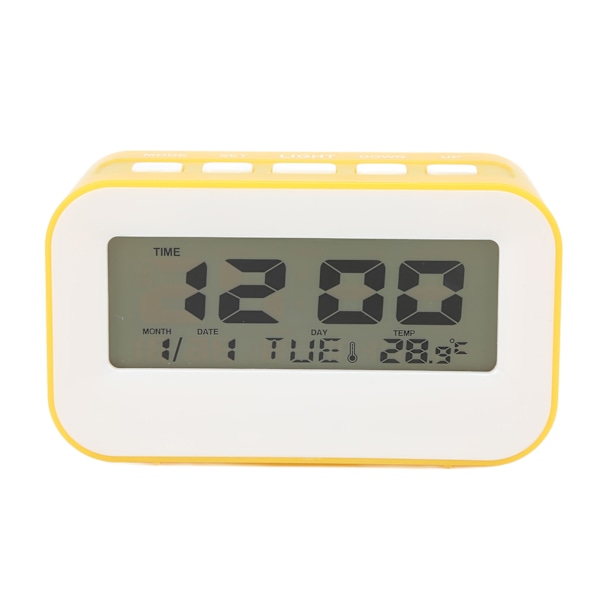 LCD Kids Alarm Clock Backlight Musical Alarms Countdown Timer Function Birthday Reminder Digital Alarm Clock Yellow