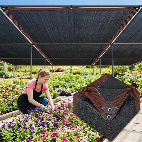 70% solskærmnet til haven, blokerer varme og beskytter planter, ideel til udendørs, terrasse, drivhus, sort 6.5 x 10 FT