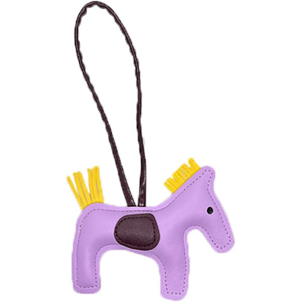 Läder Tassel Pony Nyckelring Läder sydd häst styling söt mode väska tillbehör Purple