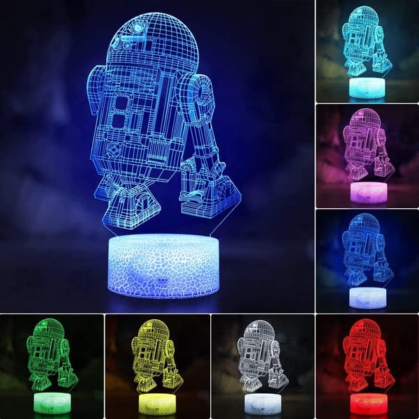 3D Illusjon Star Wars Nattlys for Barn, 3 Mønstre 16 Farger