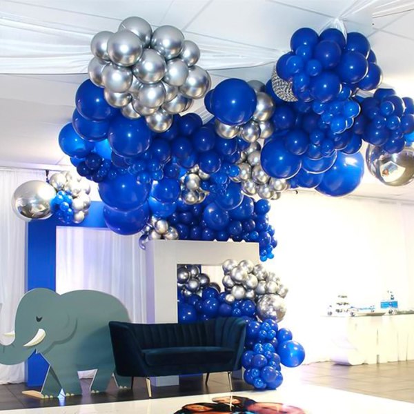 129 stk mørkeblå ballonger i forskjellige størrelser 18 12 10 5 tommer for girlanderbue til bursdag, kjønnsavsløring, babyshower, konfirmasjonsfestdekorasjon Dark Blue