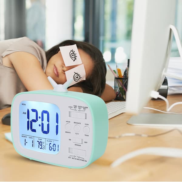 Smart väckarklocka Multifunktionell LED Digital Display 12/24 Timmars Växling Hushåll Sovrum TillbehörGrön