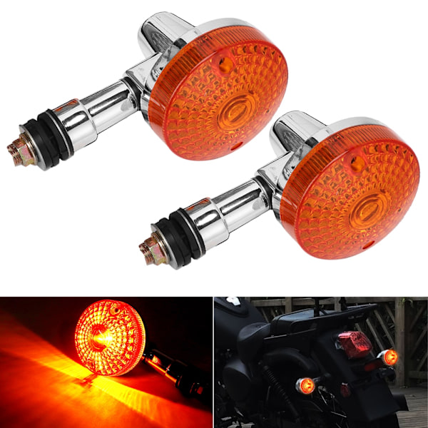 2 stk. Universelle 12V Motorcykel Blinklys Indikatorlys Blinkende Lampe