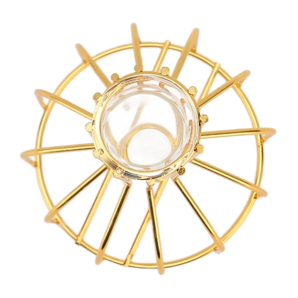 Metallblomvas ihålig modern elegant gyllene separat design klar glasblomvas prydnad för hemmet
