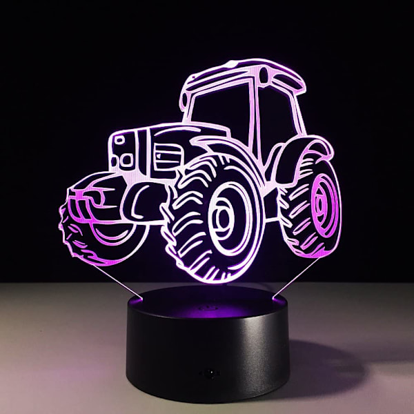 3D Bil Traktor Lastbil Nattljus Touch Switch Bord Skrivbord Opt